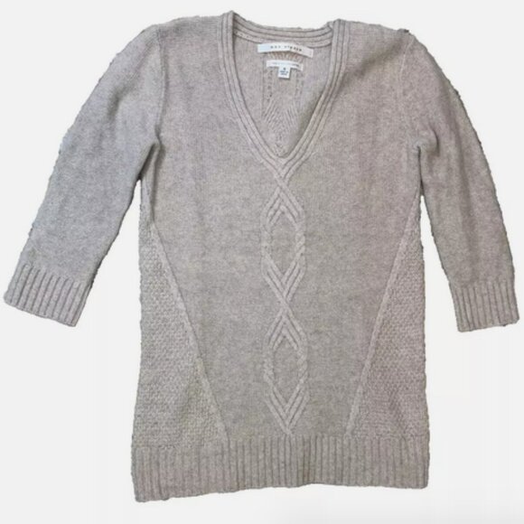 Womens Cashmere Sweater Max Studio Small 2 V Neck Ply ~Beautiful - Picture 1 of 10